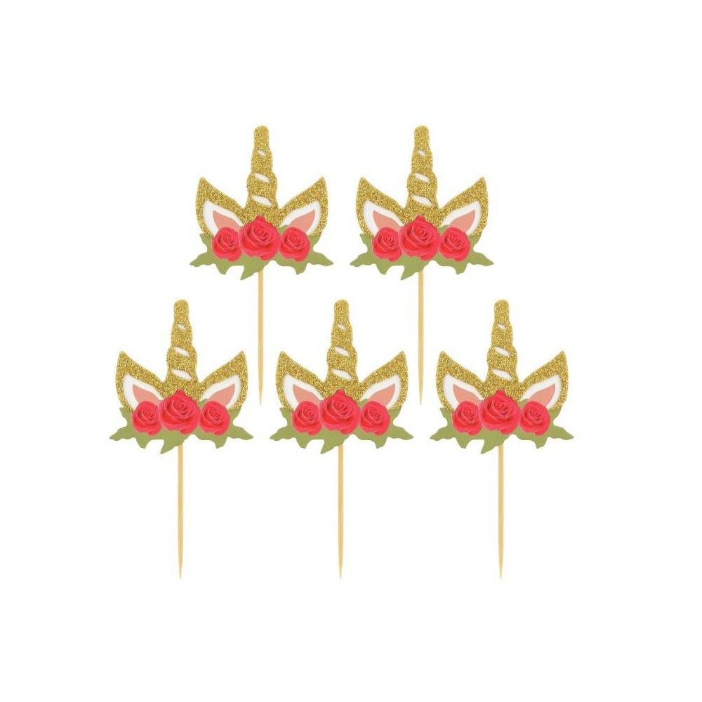 Unicorn Rose decorative stick pack of 6