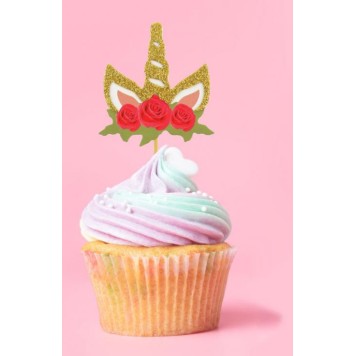 Unicorn Rose decorative stick pack of 6