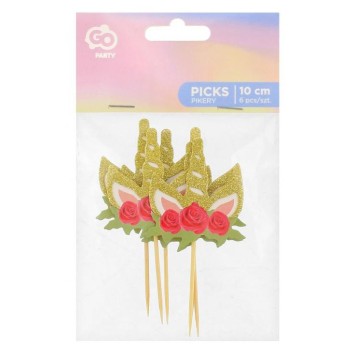 Unicorn Rose decorative stick pack of 6
