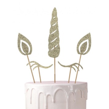 Unicorn Star glittery cake decoration