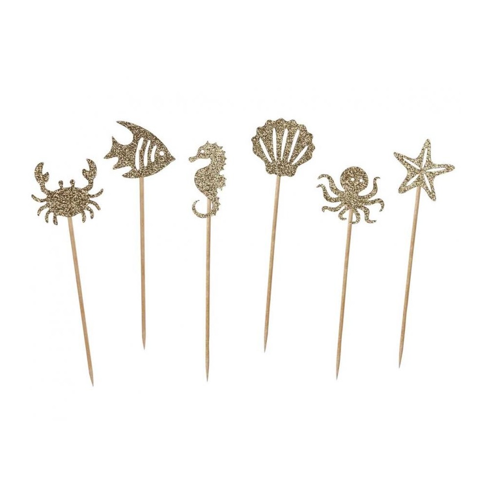 Ocean Underwater Waterworld cake decoration set 6 pieces