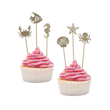 Ocean Underwater Waterworld cake decoration set 6 pieces