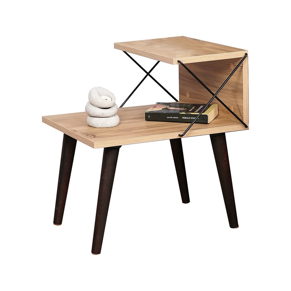 Side table-bedside table Gather pakoworld sonoma-walnut 50x40x55cm Side table-bedside table Gather pakoworld sonoma-walnut 50x40x55cm