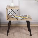 Side table-bedside table Gather pakoworld sonoma-walnut 50x40x55cm