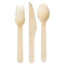 Party Wooden Wooden Cutlery Set 6 Pieces