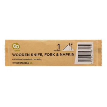 Party Wooden Wooden Fork and Knife with Napkin