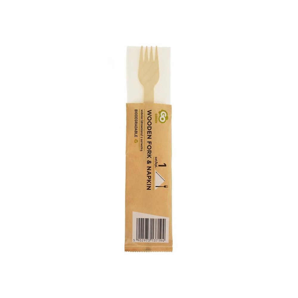Party Wooden Wooden Fork with Napkin