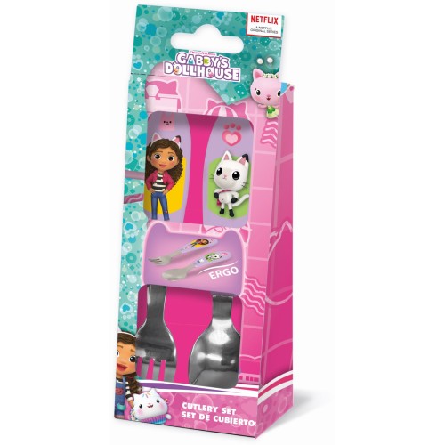 Gabby's Dollhouse Wonderland metal ergonomic cutlery set - 2 pieces