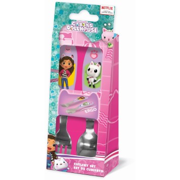 Gabby's Dollhouse Wonderland metal ergonomic cutlery set - 2 pieces