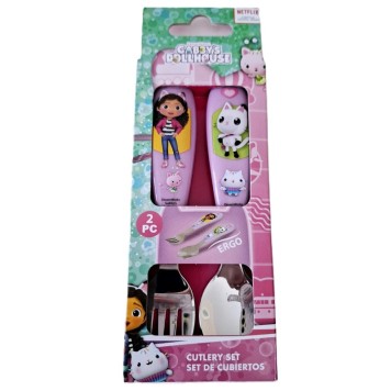 Gabby's Dollhouse Wonderland metal ergonomic cutlery set - 2 pieces