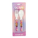Glam Girls Team plastic cutlery set - 2 pieces