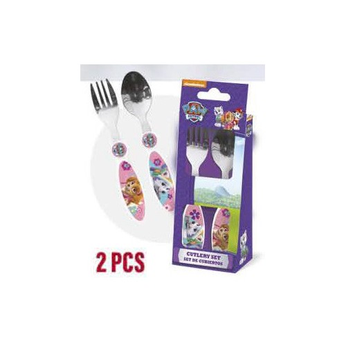 Paw Patrol Girls metal cutlery set - 2 pieces