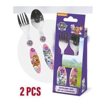 Paw Patrol Girls metal cutlery set - 2 pieces