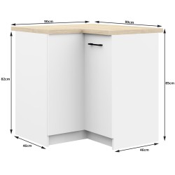 SZAFKA KUCHENNA OLIWIA S 90/90cm  BIAŁA