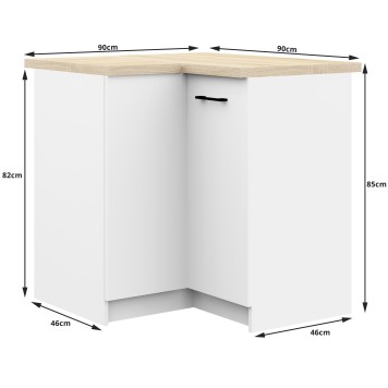 SZAFKA KUCHENNA OLIWIA S 90/90cm  BIAŁA