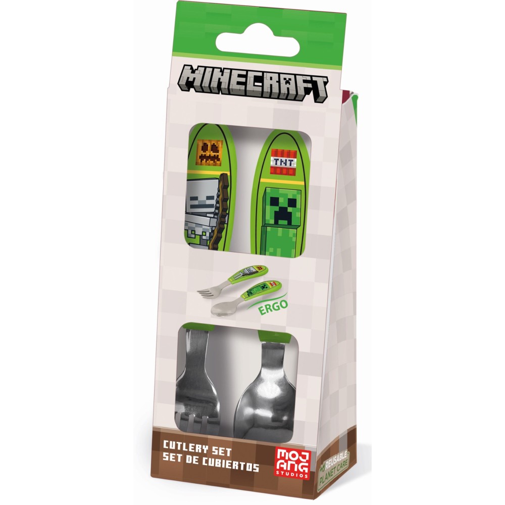Minecraft Core metal ergo cutlery set - 2 pieces