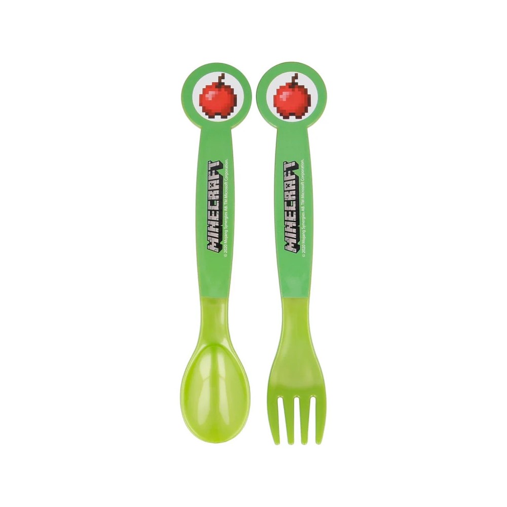 Minecraft Creeper Plastic Cutlery Set - 2 Pieces