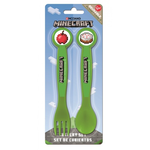 Minecraft plastic cutlery set - 2 pieces