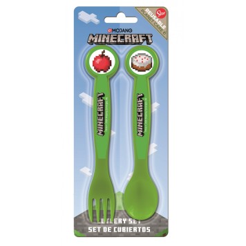 Minecraft plastic cutlery set - 2 pieces