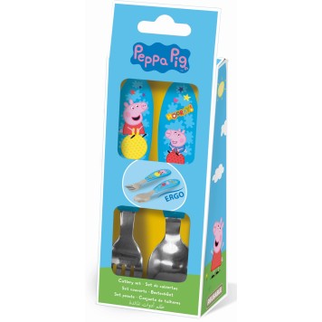Peppa Pig Hooray metal ergo cutlery set - 2 pieces