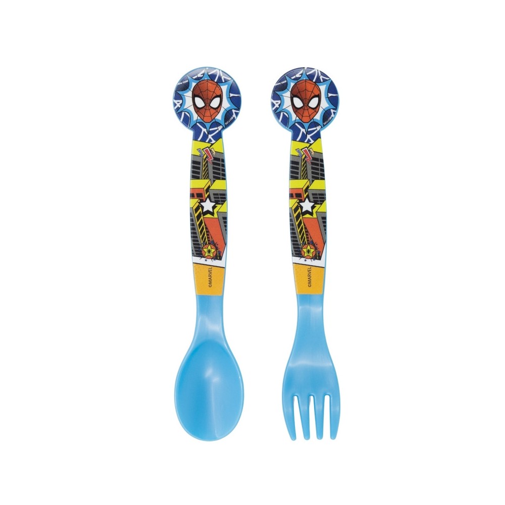 Spiderman Midnight Flyer plastic cutlery set - 2-piece
