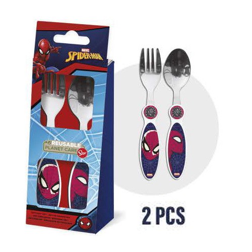 Spiderman metal cutlery set - 2 pieces