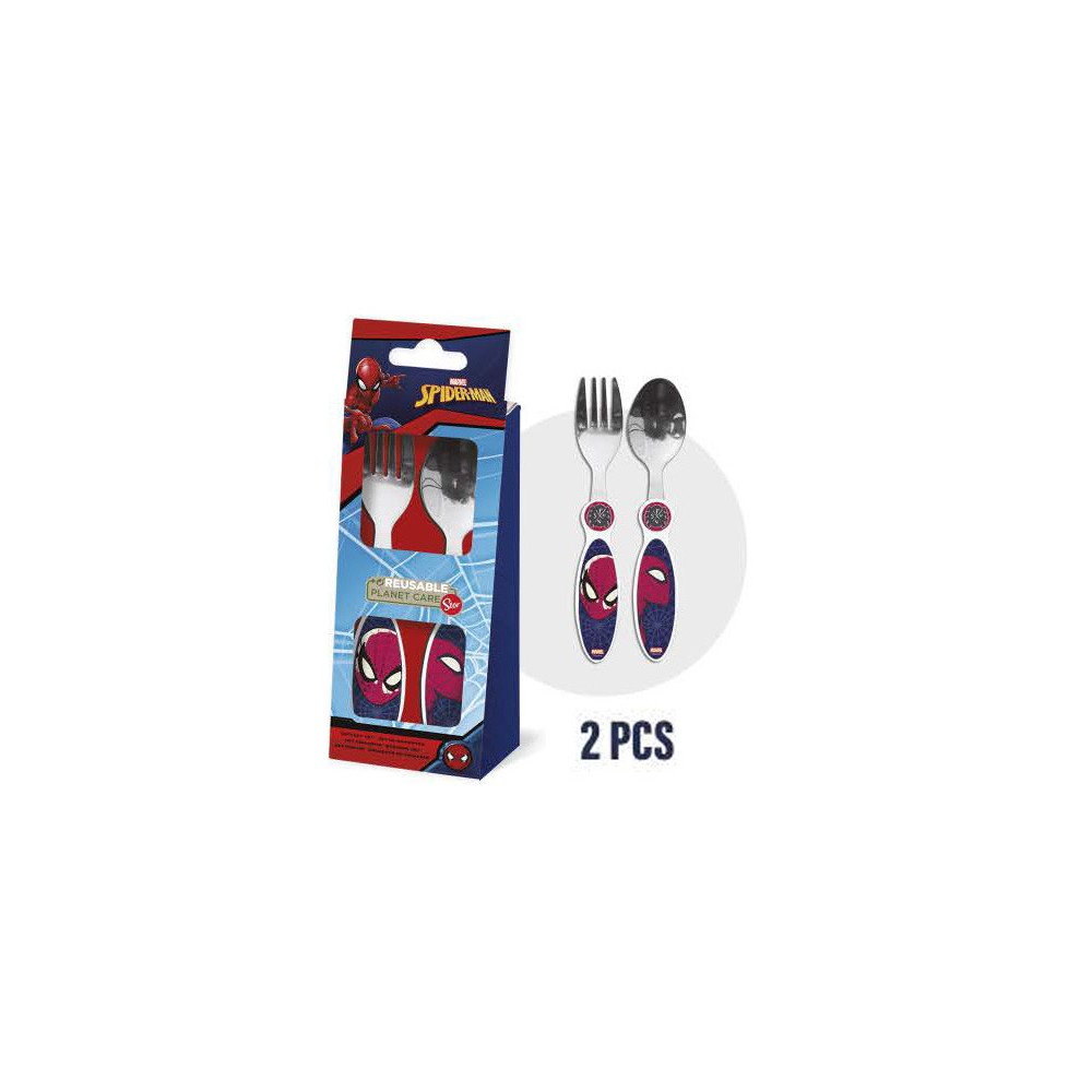 Spiderman metal cutlery set - 2 pieces