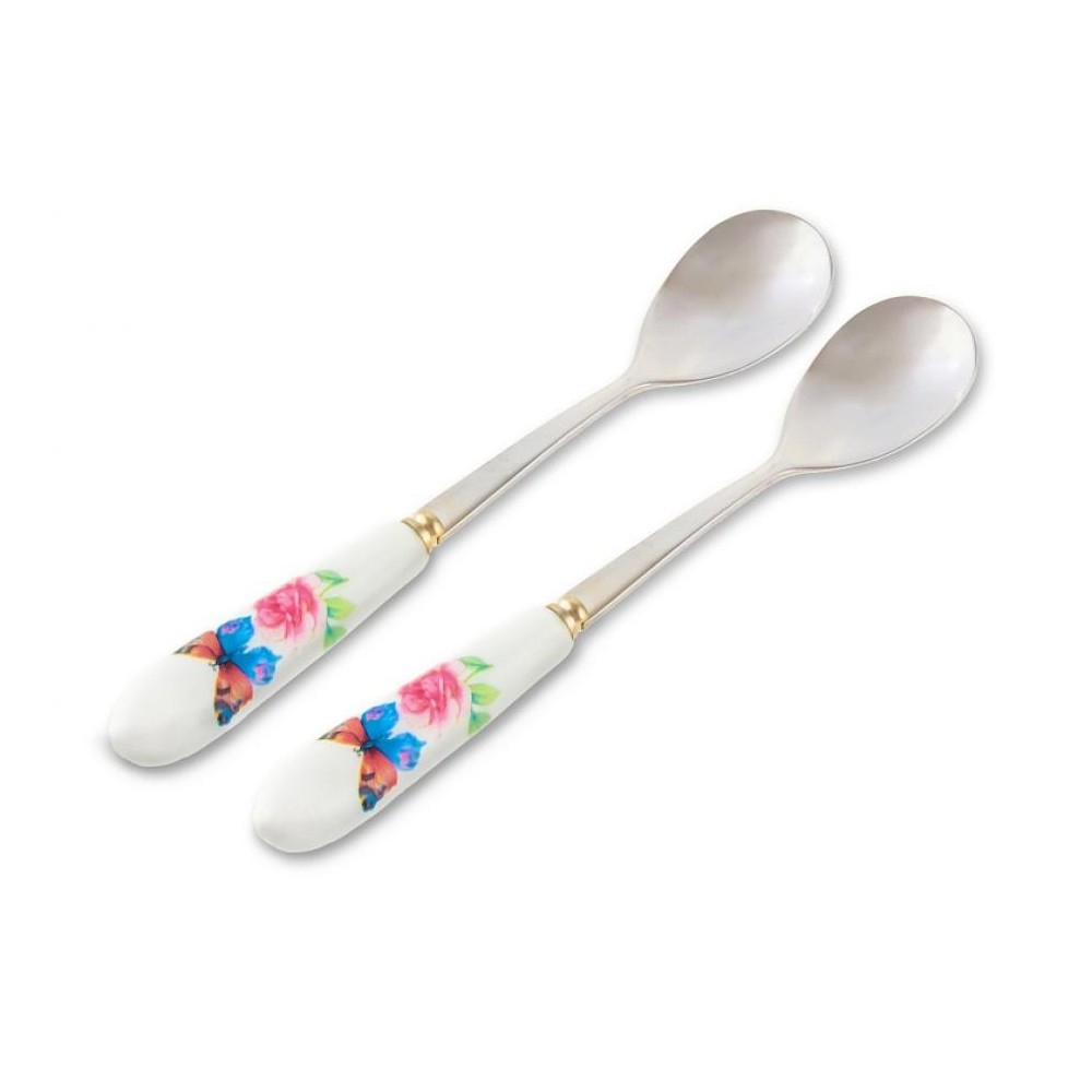 Rose Butterfly Rose metal coffee spoon set in gift box