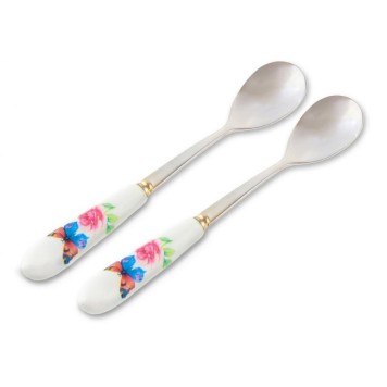 Rose Butterfly Rose metal coffee spoon set in gift box