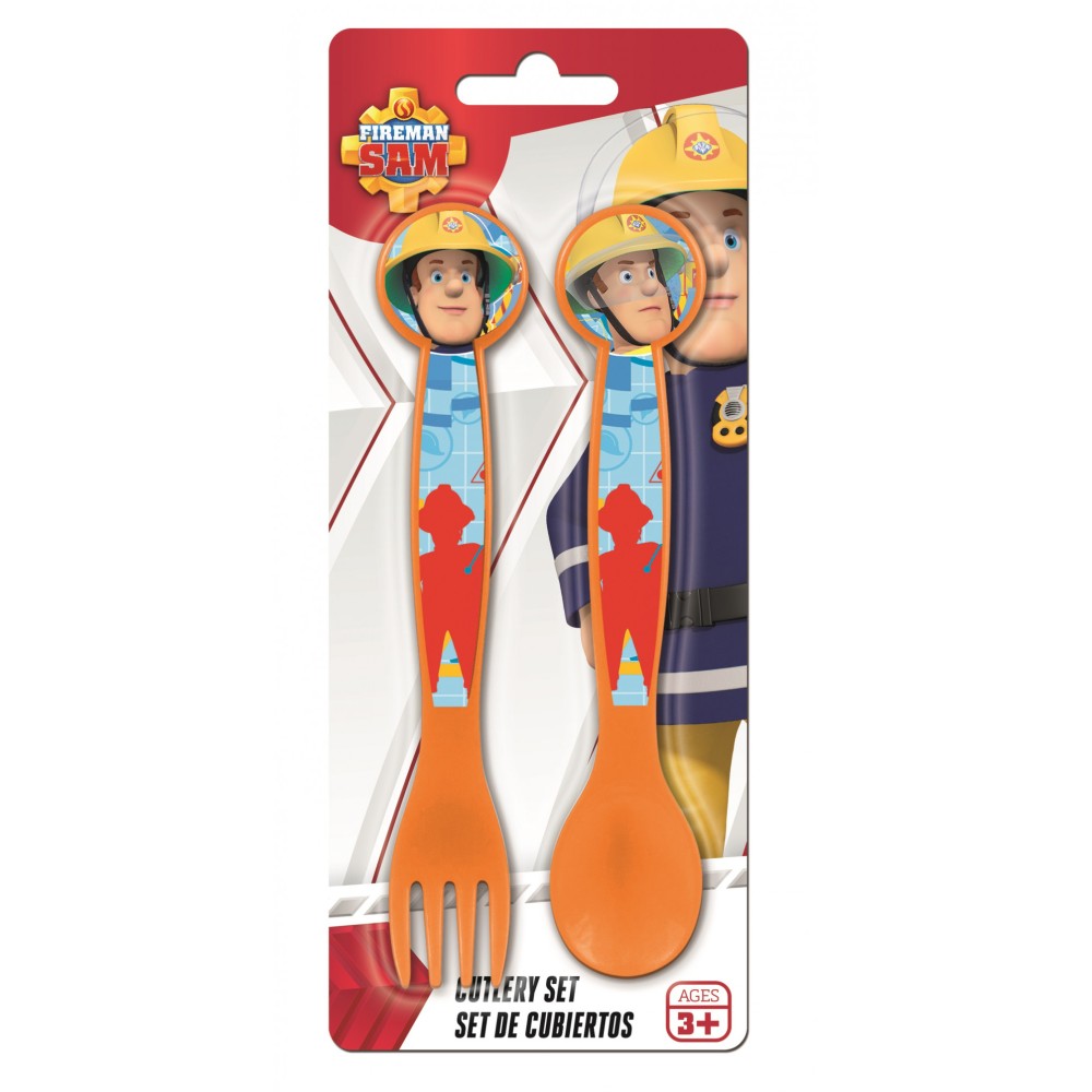 Fireman Sam plastic cutlery set - 2 pieces