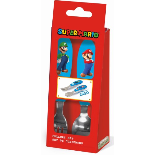 Super Mario Brothers metal ergo cutlery set - 2 pieces