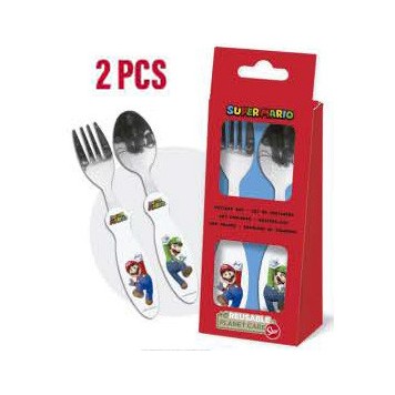 Super Mario metal cutlery set - 2 pieces