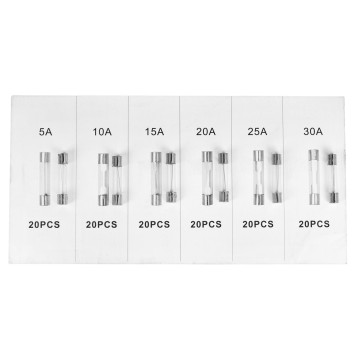 Bezpieczniki szklane 120szt.  5-30A KD1302