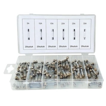 Bezpieczniki szklane 120szt.  5-30A KD1302