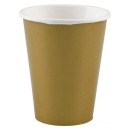 Colour Gold Gold paper cup set of 8, 250 ml