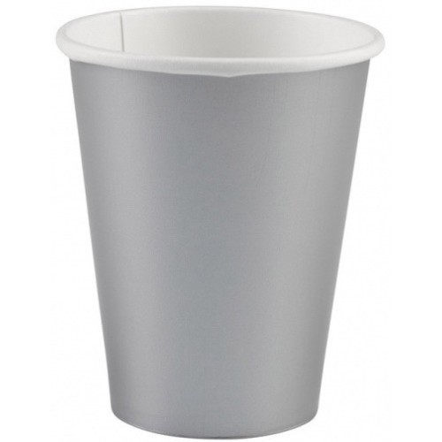 Colour Silver paper cup 8 pcs 250 ml