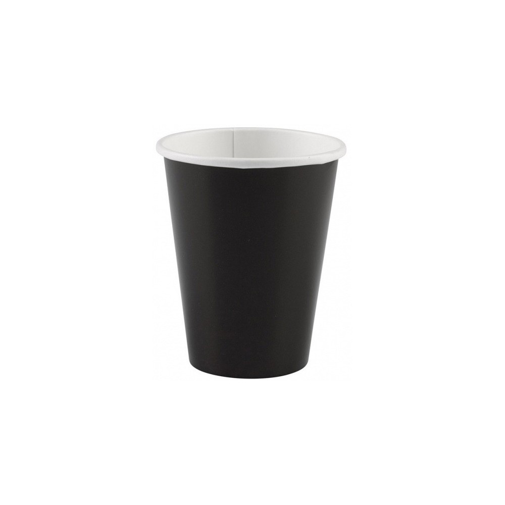 Colour Black Black paper cup 8 pcs set 250 ml
