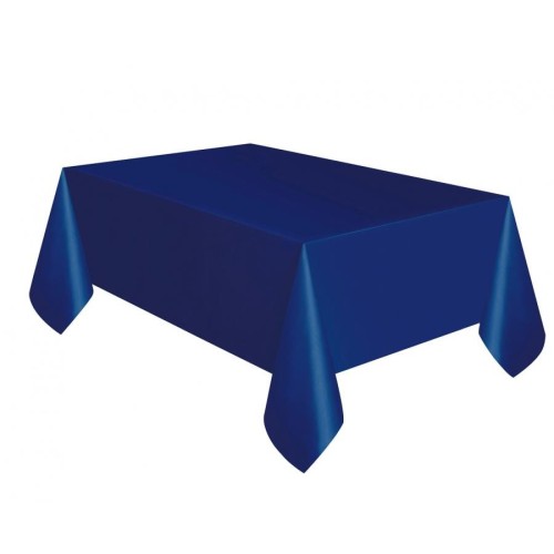 Colour Dark Blue, Blue plastic tablecloth 137x274 cm