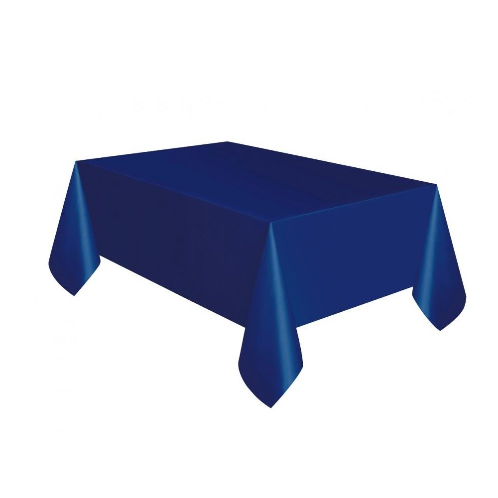 Colour Dark Blue, Blue plastic tablecloth 137x274 cm