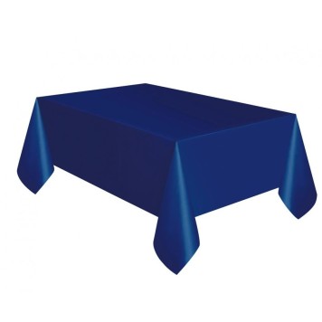 Colour Dark Blue, Blue plastic tablecloth 137x274 cm