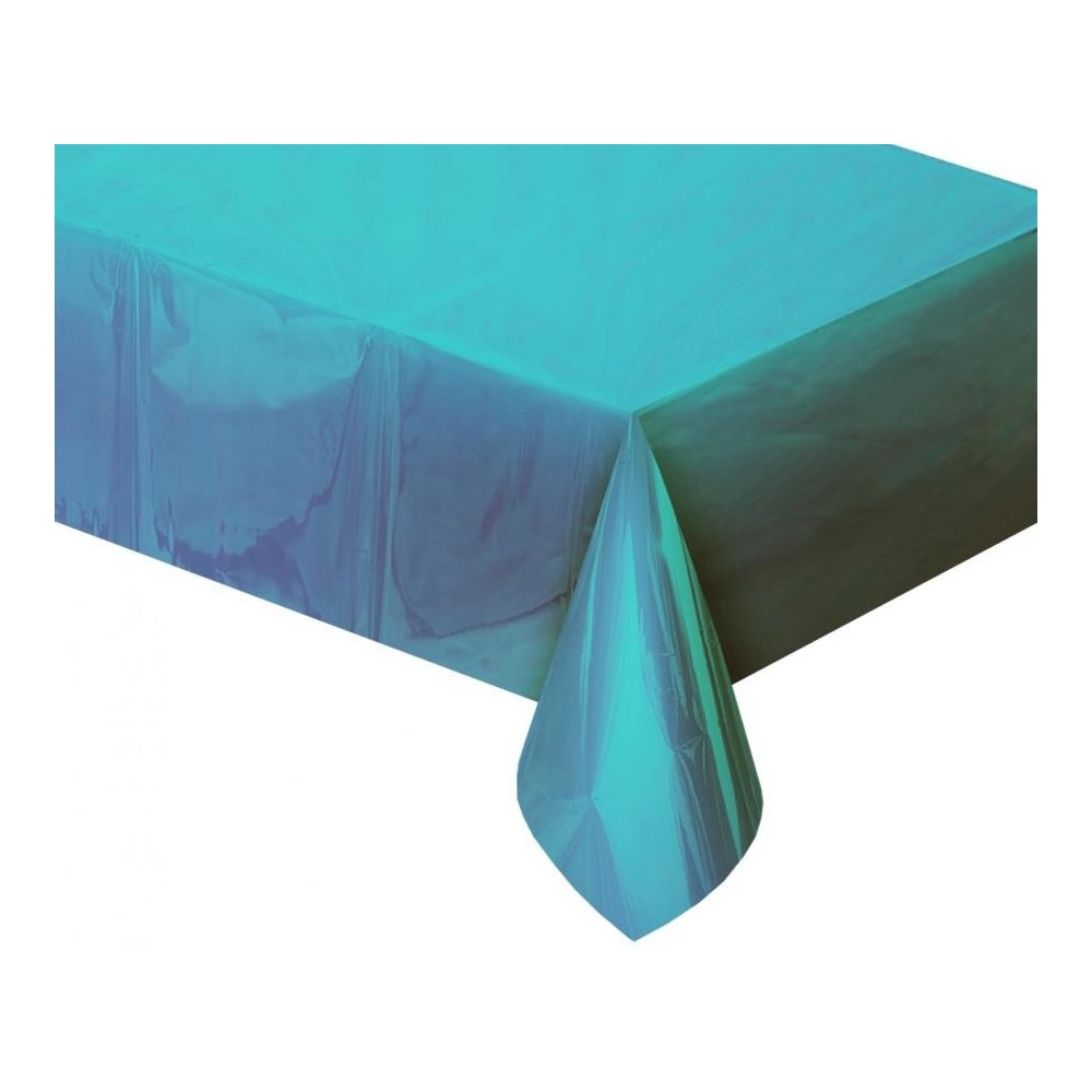 Colour Metallic Blue Foil Tablecloth 137x183 cm