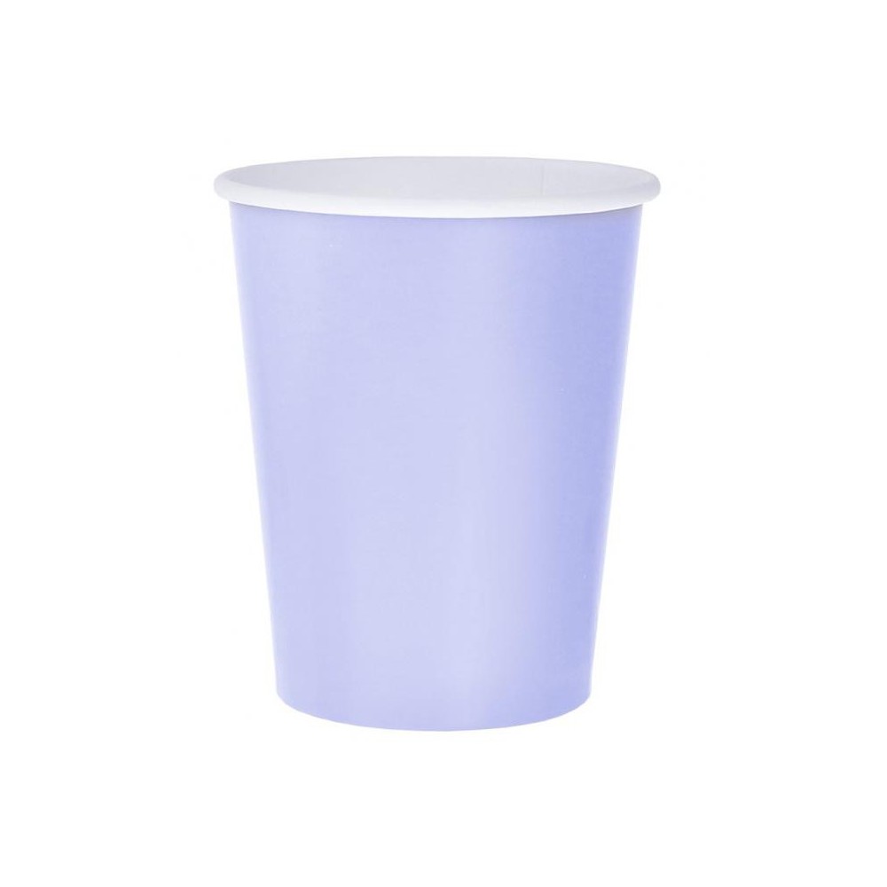 Colour Solid Lavender Purple Paper Cup 14 pcs 270 ml