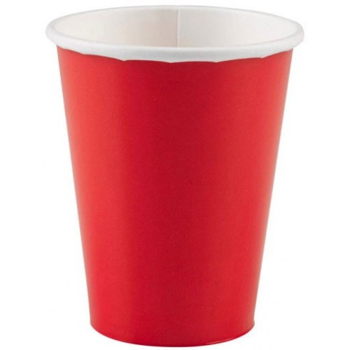 Colour Apple Red Red paper cup, 8 pcs, 250 ml