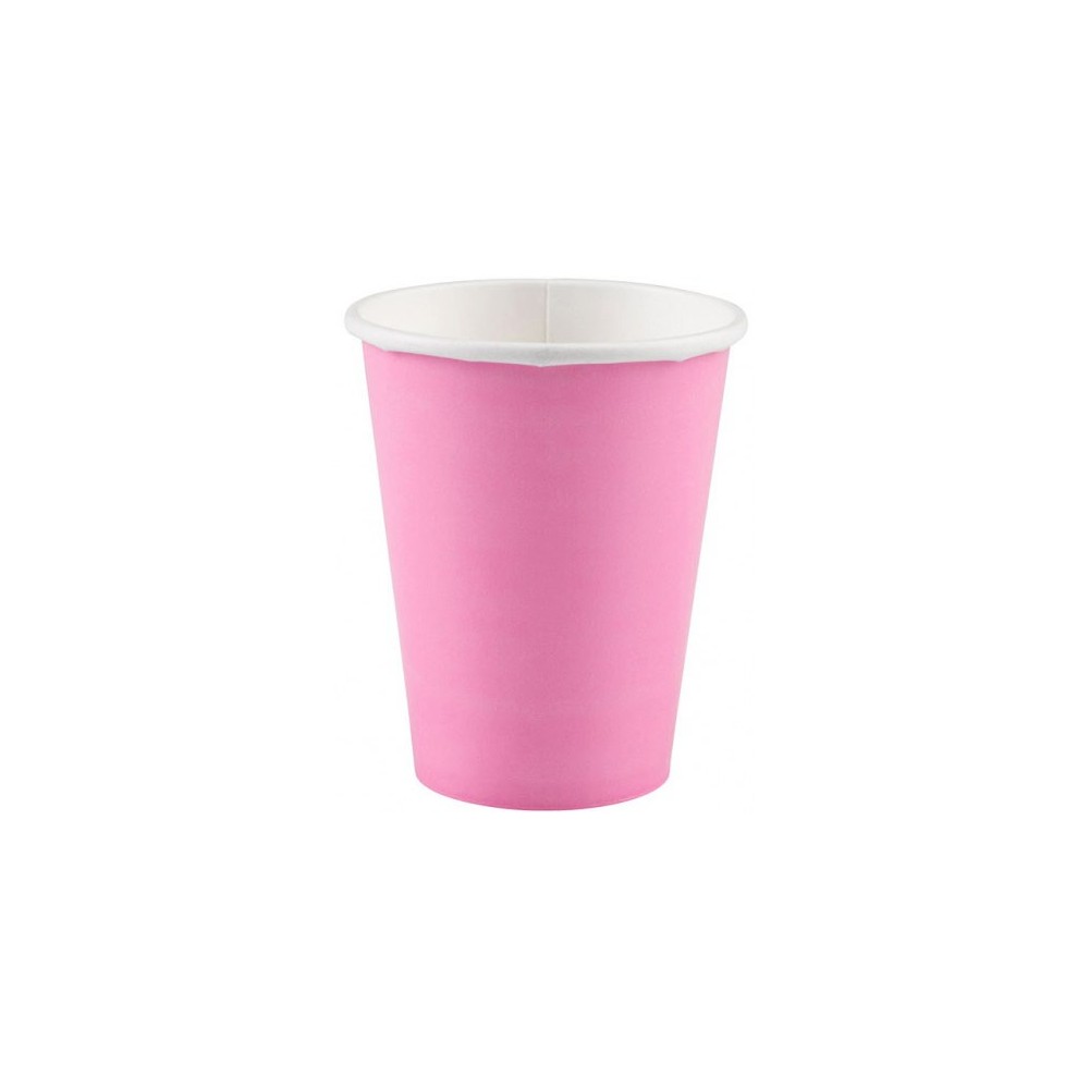 Colour Pink New Pink paper cup set of 8 250 ml