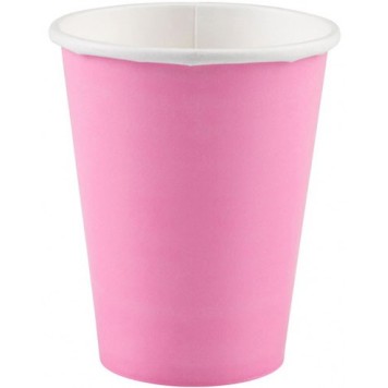 Colour Pink New Pink paper cup set of 8 250 ml