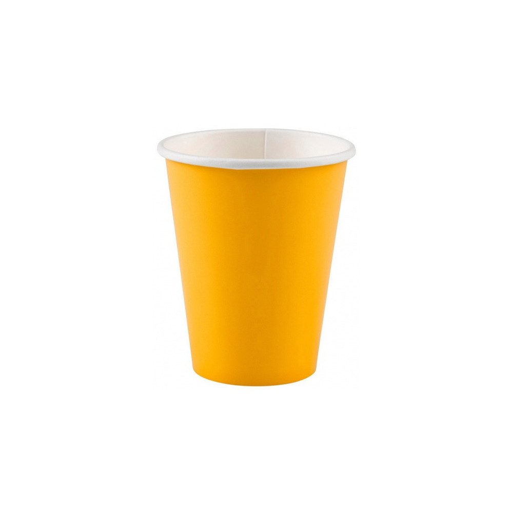 Colour Sunshine Yellow Yellow paper cup pack of 8 250 ml