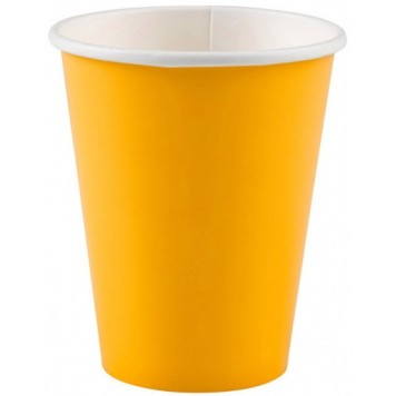 Colour Sunshine Yellow Yellow paper cup pack of 8 250 ml