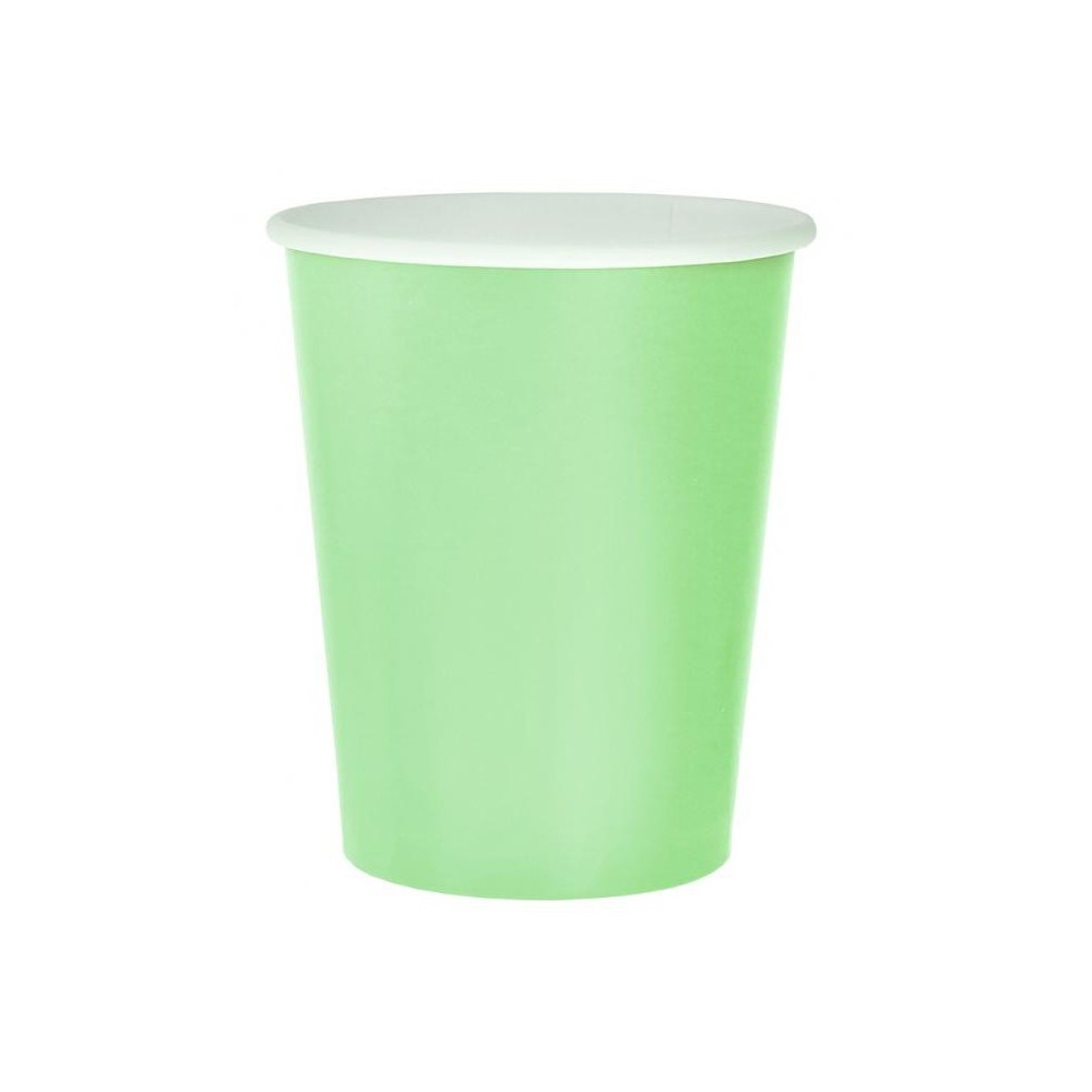 Colour Solid Mint Green Paper Cup, Pack of 14, 270 ml