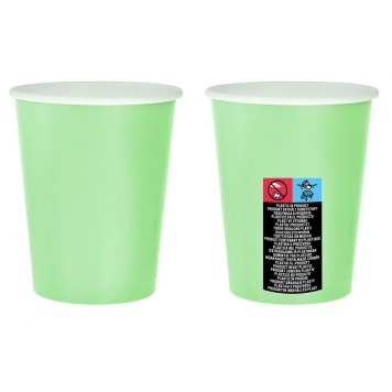 Colour Solid Mint Green Paper Cup, Pack of 14, 270 ml