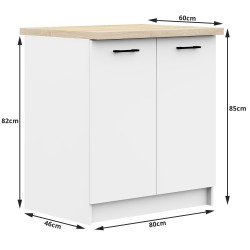 Szafka OLIWIA S80 2D BIAŁA + BLAT